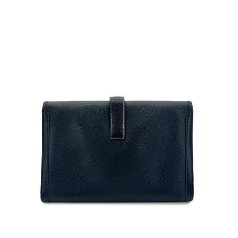 HERMES JIGE PM BLUE INDIGO COUCHEVEL CLUTCH BAG 〇Y 90296453 - PURPOSE
