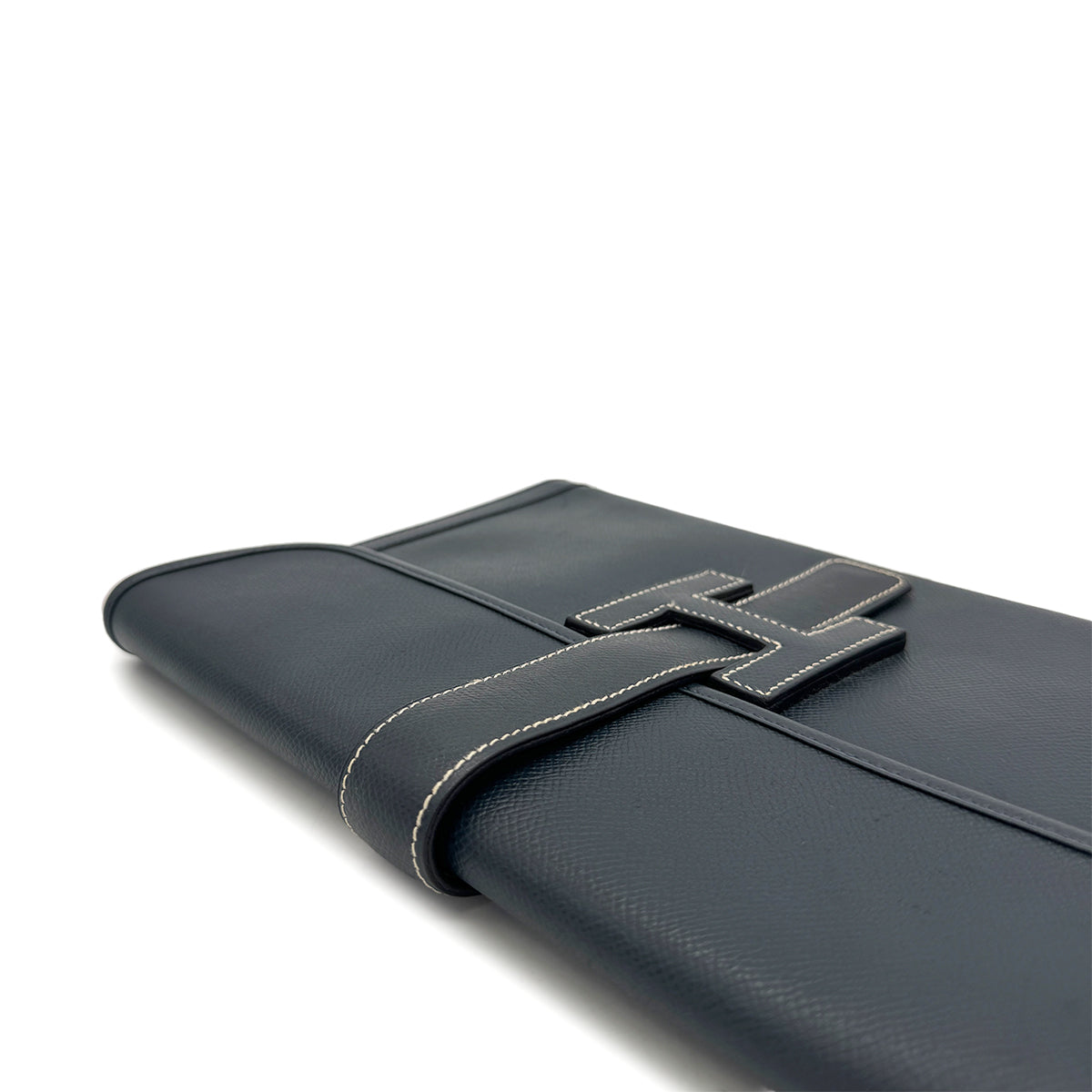 HERMES JIGE PM BLUE INDIGO COUCHEVEL CLUTCH BAG 〇Y 90296453