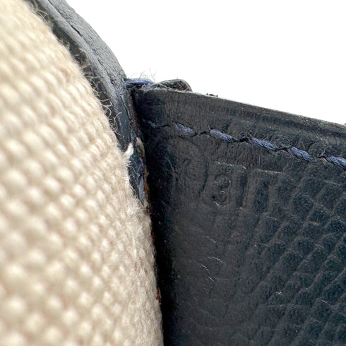 HERMES JIGE PM BLUE INDIGO COUCHEVEL CLUTCH BAG 〇Y 90296453 - PURPOSE