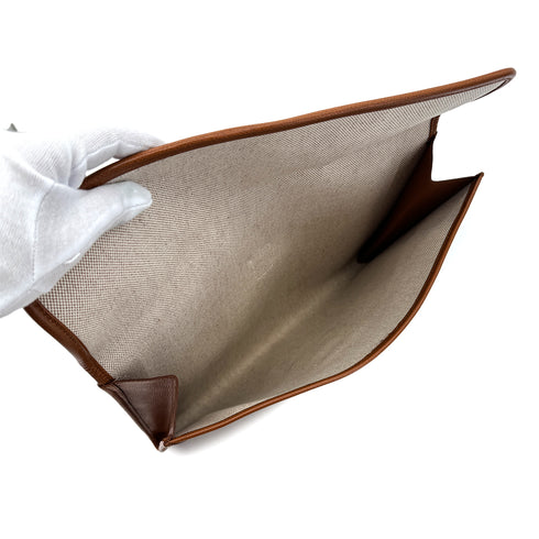 HERMES JIGE GM GOLD COUCHEVEL CLUTCH BAG V 90296454 - PURPOSE