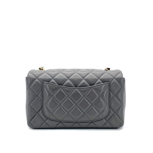 CHANEL MINI MATELASSE 20 CHAIN SHOULDER BAG GRAY LAMB SKIN 90296455 - PURPOSE