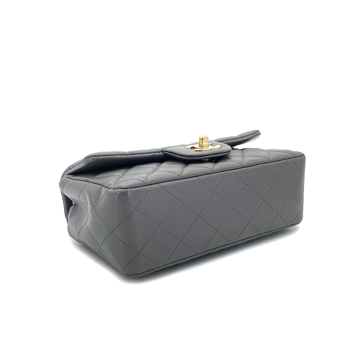CHANEL MINI MATELASSE 20 CHAIN SHOULDER BAG GRAY LAMB SKIN 90296455