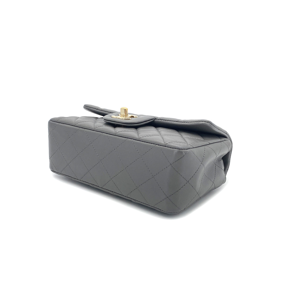 CHANEL MINI MATELASSE 20 CHAIN SHOULDER BAG GRAY LAMB SKIN 90296455