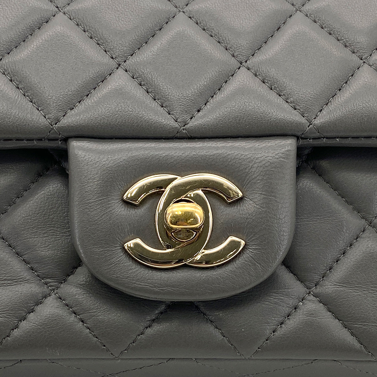 CHANEL MINI MATELASSE 20 CHAIN SHOULDER BAG GRAY LAMB SKIN 90296455