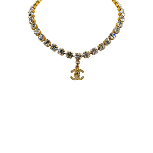 CHANEL VINTAGE NECKLACE COCOMARK RHINESTONE ACCESSORY 90296456