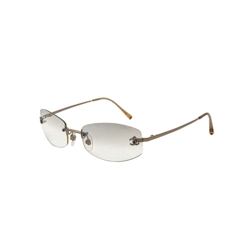 CHANEL SUNGLASSES COCOMARK CLEAR GOLD EYEWEAR 90296459 - PURPOSE