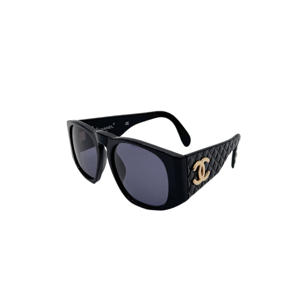 CHANEL VINTAGE SUNGLASSES COCOMARK MATELASSE BLACK EYEWEAR 90296460 - PURPOSE