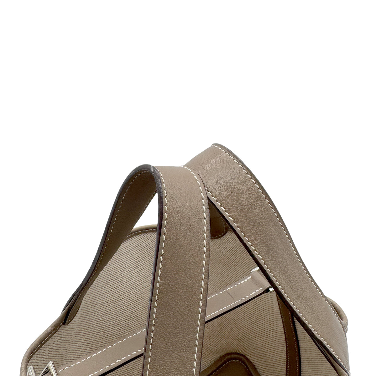 HERMES PICOTIN PM ETOUPE ECRU TOILE H VEAU SWIFT HAND BAG □K SHW 90296554