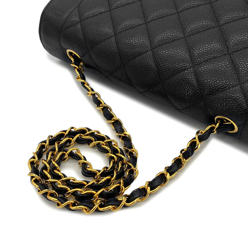 CHANEL VINTAGE DIANA MEDIUM CHAIN SHOULDER BAG BLACK CAVIAR SKIN 90296556 - PURPOSE