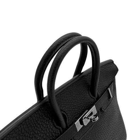 HERMES BIRKIN 25 BLACK TAURILLON CLEMENCE HAND BAG □M SHW 90296558 - PURPOSE