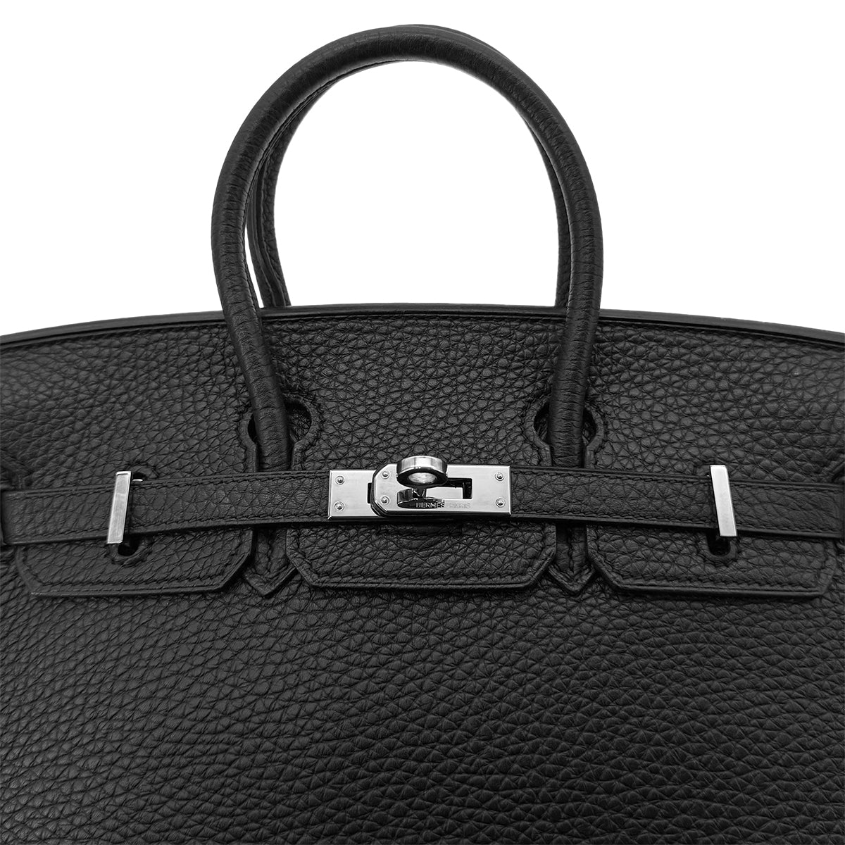 HERMES BIRKIN 25 BLACK TAURILLON CLEMENCE HAND BAG □M SHW 90296558