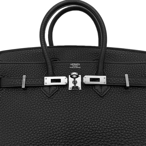HERMES BIRKIN 25 BLACK TAURILLON CLEMENCE HAND BAG □M SHW 90296558 - PURPOSE