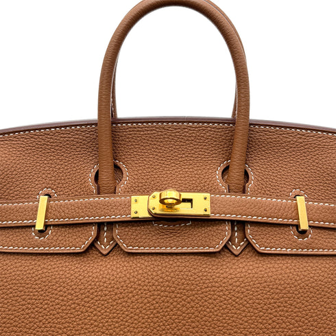 HERMES BIRKIN 25 GOLD TOGO HAND BAG D GHW 90296559 - PURPOSE