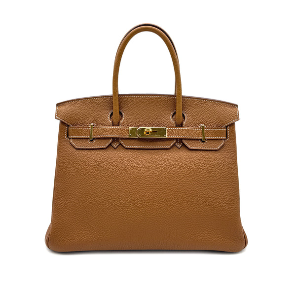 HERMES BIRKIN 30 GOLD TOGO HAND BAG □L GHW 90296560 - PURPOSE