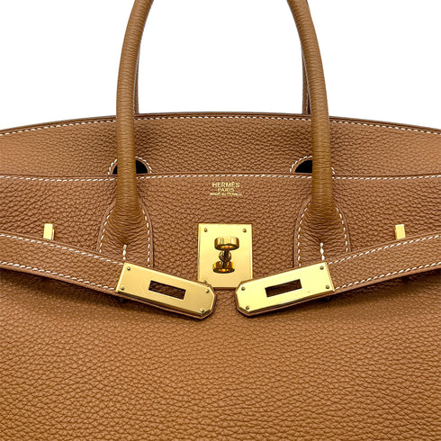 HERMES BIRKIN 30 GOLD TOGO HAND BAG □L GHW 90296560 - PURPOSE