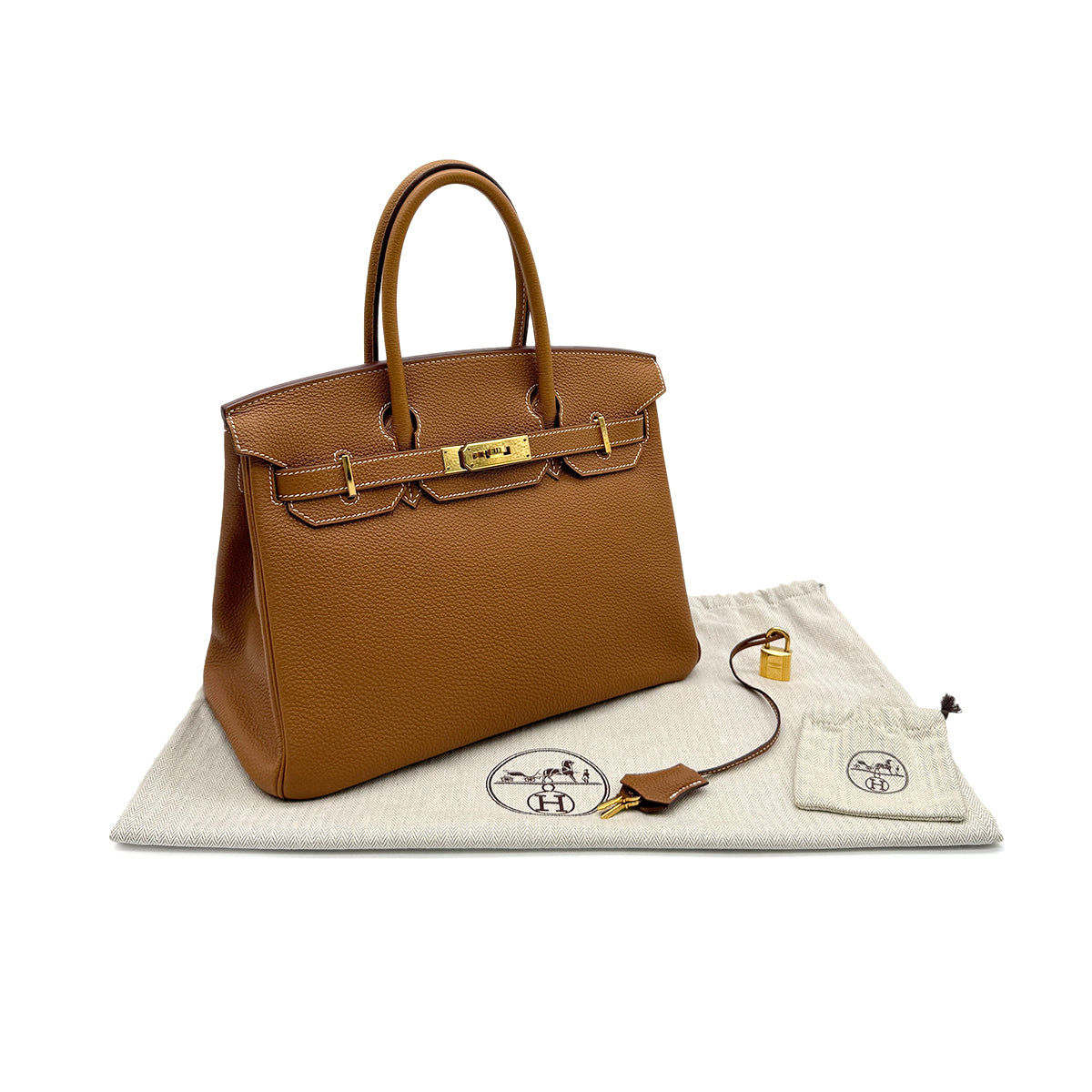 HERMES BIRKIN 30 GOLD TOGO HAND BAG □L GHW 90296560