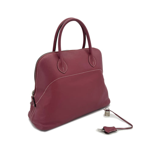 HERMES BOLIDE RELAX 35 ROSE WOOD VEAU SIKKIM HAND BAG □O SHW 90296563 - PURPOSE