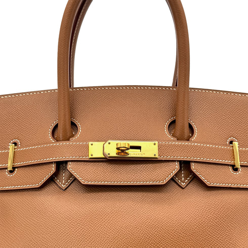 HERMES BIRKIN 35 GOLD COURCHEVEL HAND BAG □D GHW 90296562 - PURPOSE