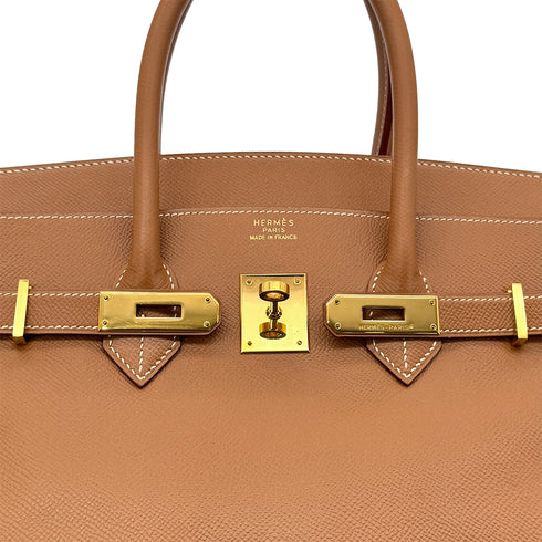 HERMES BIRKIN 35 GOLD COURCHEVEL HAND BAG □D GHW 90296562 - PURPOSE