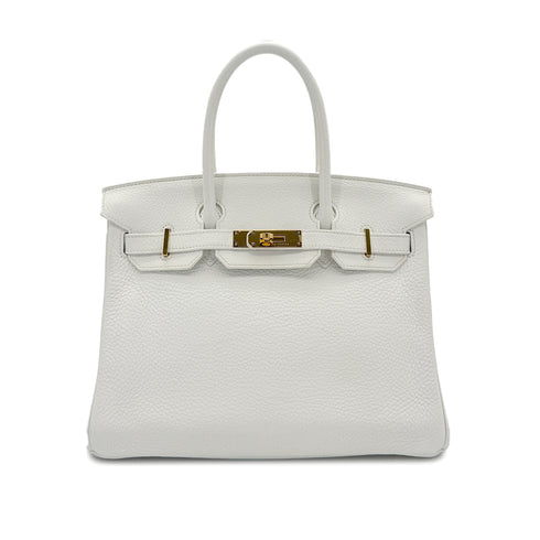 HERMES BIRKIN 30 WHITE TAURILLON CLEMENCE HAND BAG T GHW 90296568 - PURPOSE