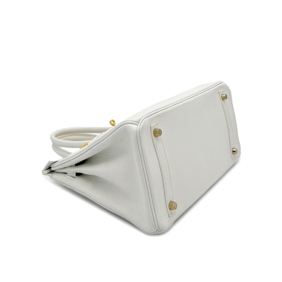 HERMES BIRKIN 30 WHITE TAURILLON CLEMENCE HAND BAG T GHW 90296568