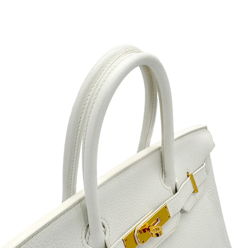 HERMES BIRKIN 30 WHITE TAURILLON CLEMENCE HAND BAG T GHW 90296568 - PURPOSE