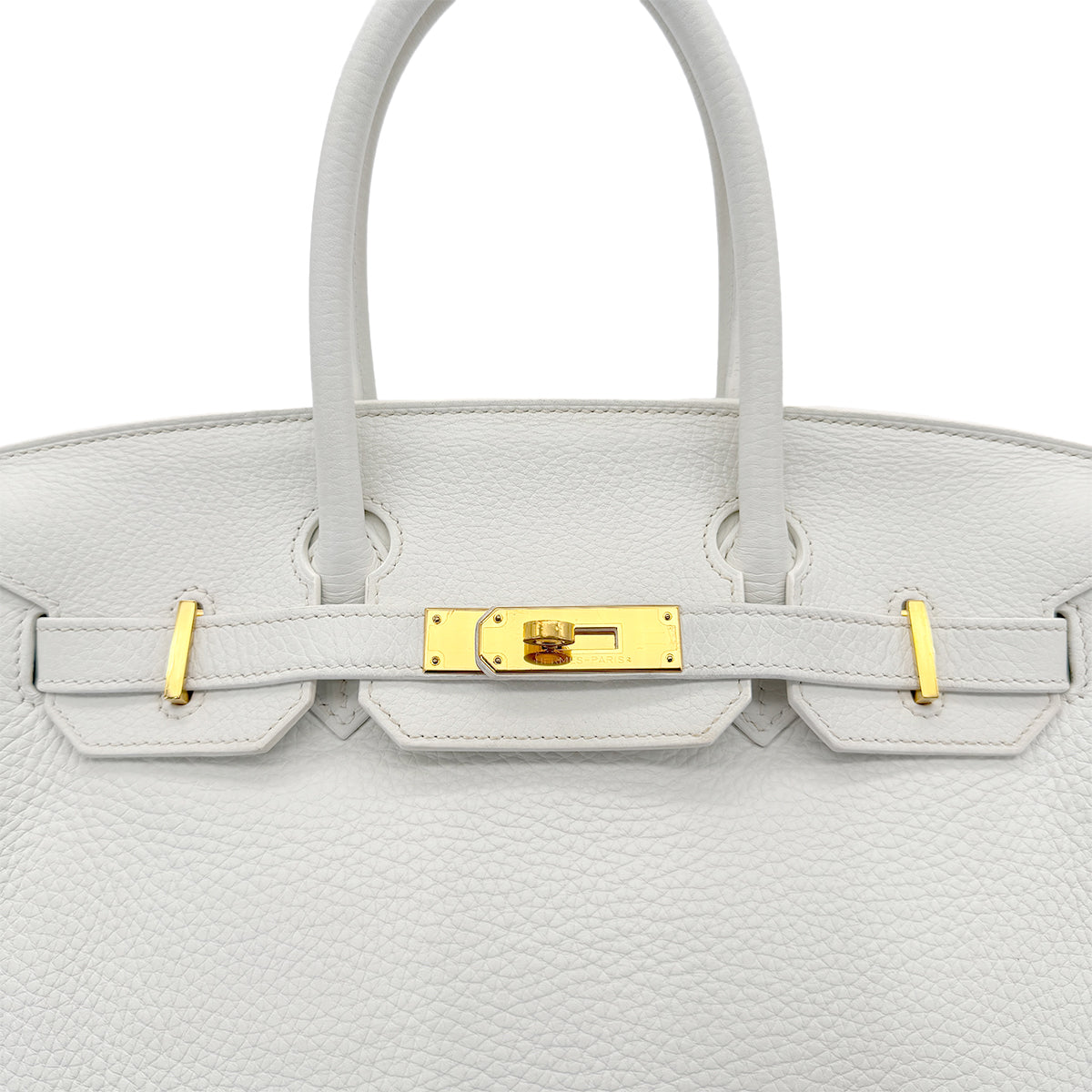 HERMES BIRKIN 30 WHITE TAURILLON CLEMENCE HAND BAG T GHW 90296568