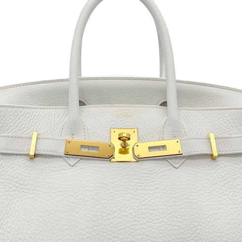 HERMES BIRKIN 30 WHITE TAURILLON CLEMENCE HAND BAG T GHW 90296568 - PURPOSE