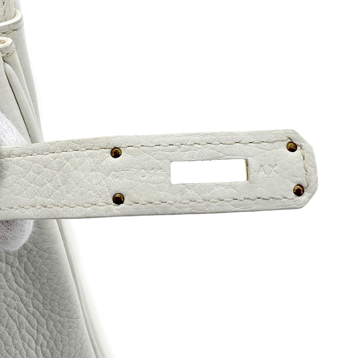 HERMES BIRKIN 30 WHITE TAURILLON CLEMENCE HAND BAG T GHW 90296568