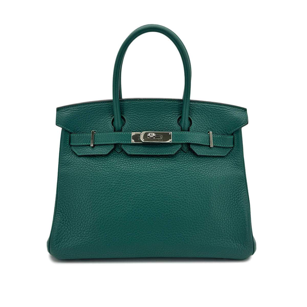 HERMES BIRKIN 30 MALACHITE TAURILLON CLEMENCE HAND BAG R SHW 90296569