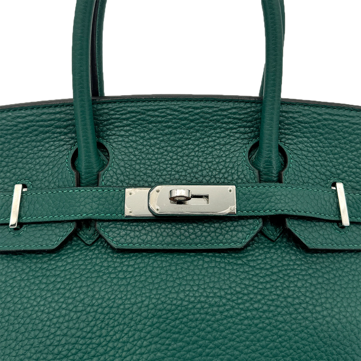 HERMES BIRKIN 30 MALACHITE TAURILLON CLEMENCE HAND BAG R SHW 90296569