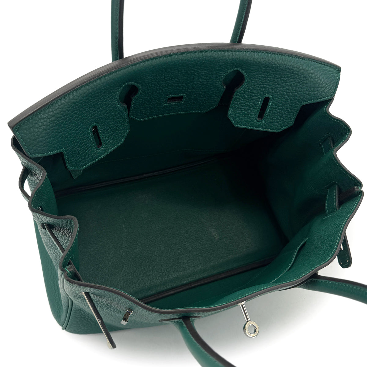 HERMES BIRKIN 30 MALACHITE TAURILLON CLEMENCE HAND BAG R SHW 90296569