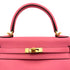 HERMES KELLY 25 RETOURNE ROSE AZALEE SWIFT HAND SHOULDER BAG D GHW 90296570 - PURPOSE