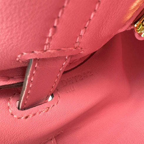HERMES KELLY 25 RETOURNE ROSE AZALEE SWIFT HAND SHOULDER BAG D GHW 90296570 - PURPOSE