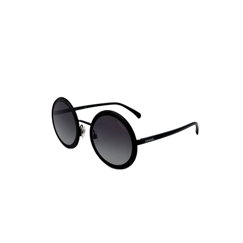 CHANEL SUNGLASSES LOGO ROUND BLACK EYEWEAR 90296571 - PURPOSE