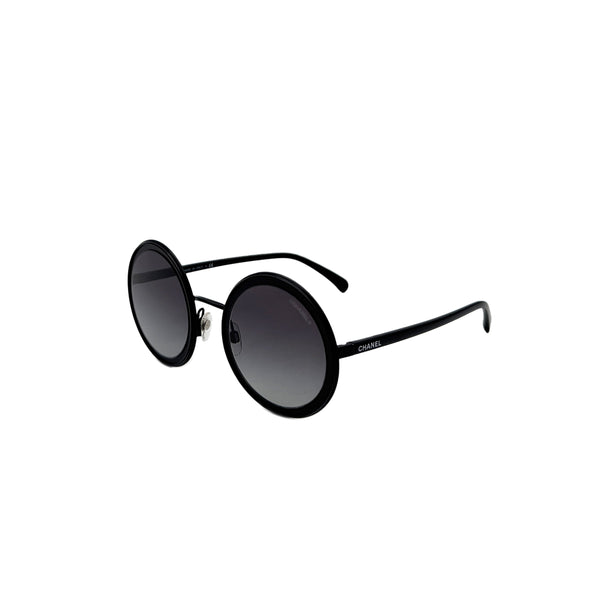 CHANEL SUNGLASSES LOGO ROUND BLACK EYEWEAR 90296571 - PURPOSE