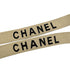 CHANEL VINTAGE SUSPENDER LOGO BEIGE BLACK CANVAS LEATHER 90296572 - PURPOSE