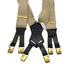 CHANEL VINTAGE SUSPENDER LOGO BEIGE BLACK CANVAS LEATHER 90296572 - PURPOSE