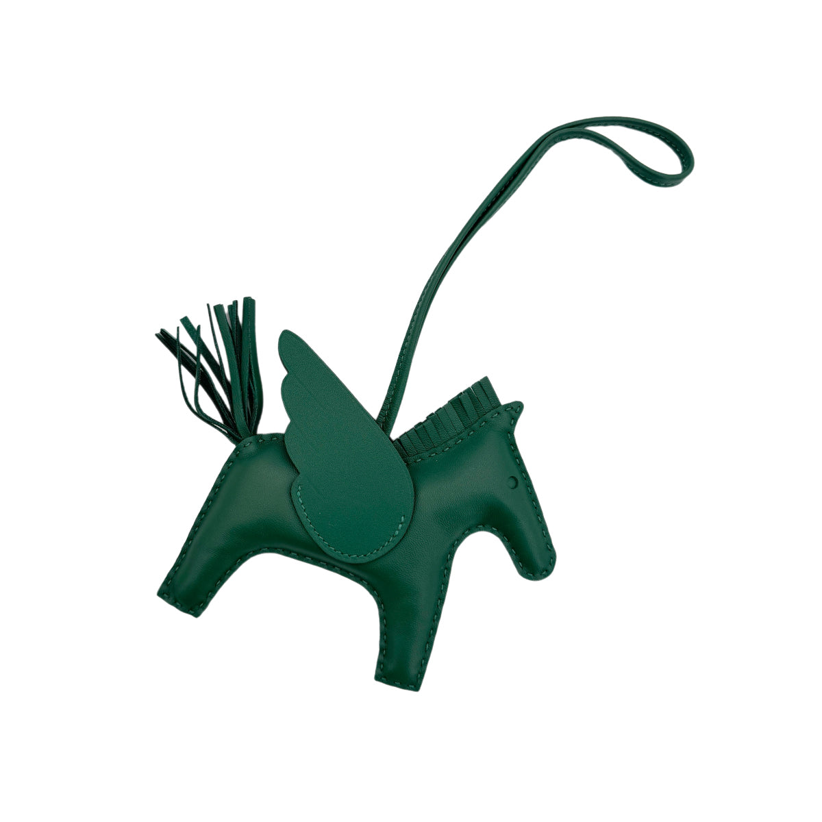 HERMES BAG CHARM RODEO PEGASUS MM VERT MOYEN AGNEAU MILO W 90296573