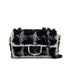 CHANEL MINI MATELASSE 20 CHAIN SHOULDER BAG BLACK WHITE TWEED 90296674 - PURPOSE