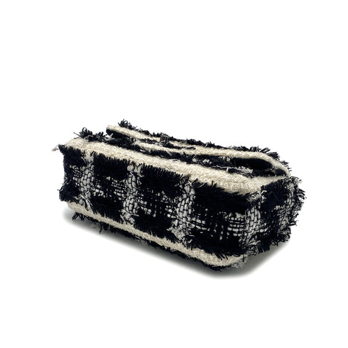 CHANEL MINI MATELASSE 20 CHAIN SHOULDER BAG BLACK WHITE TWEED 90296674 - PURPOSE