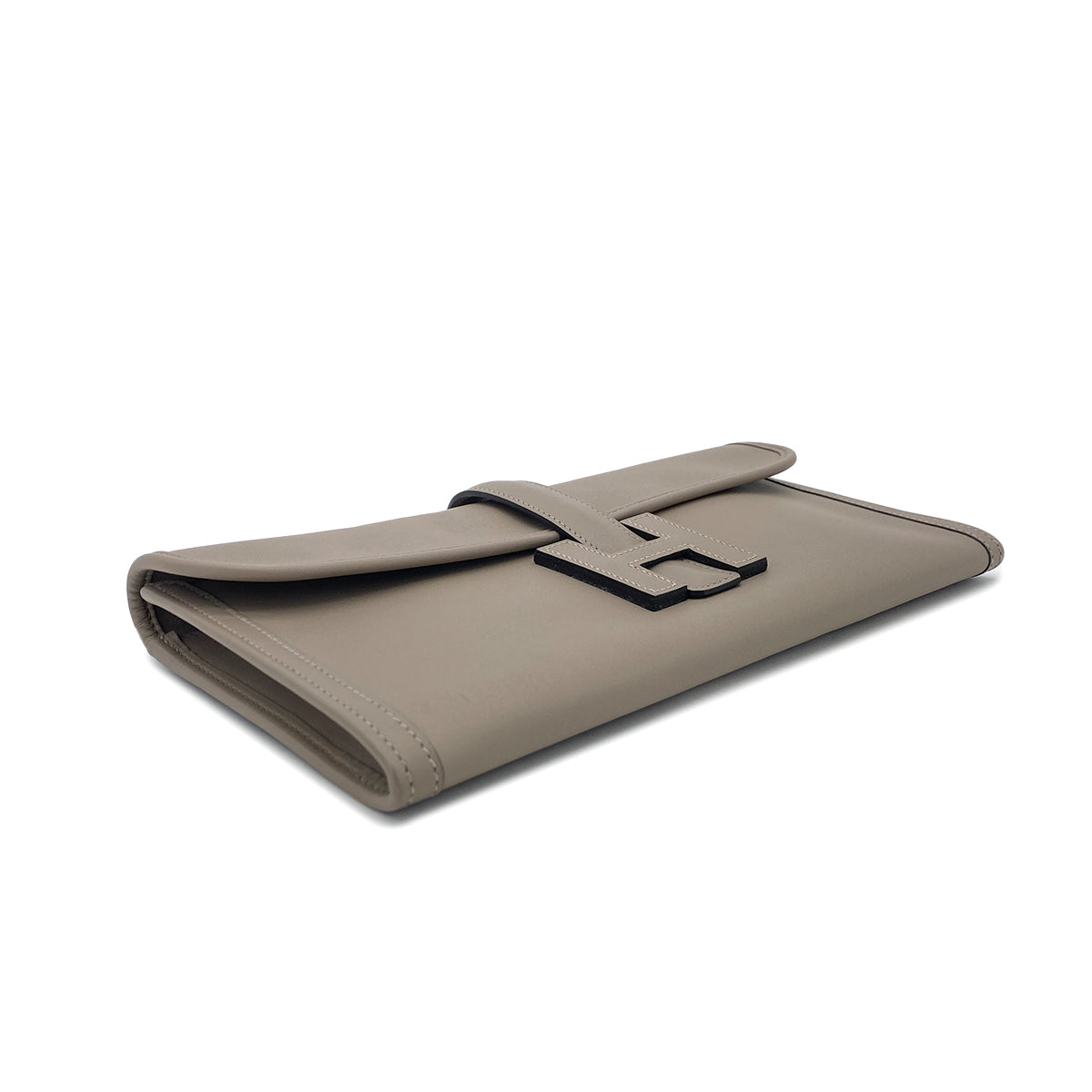 HERMES JIGE ELAN 29 GRIS ASPHALTE VEAU SWIFT CLUTCH BAG A 90296677