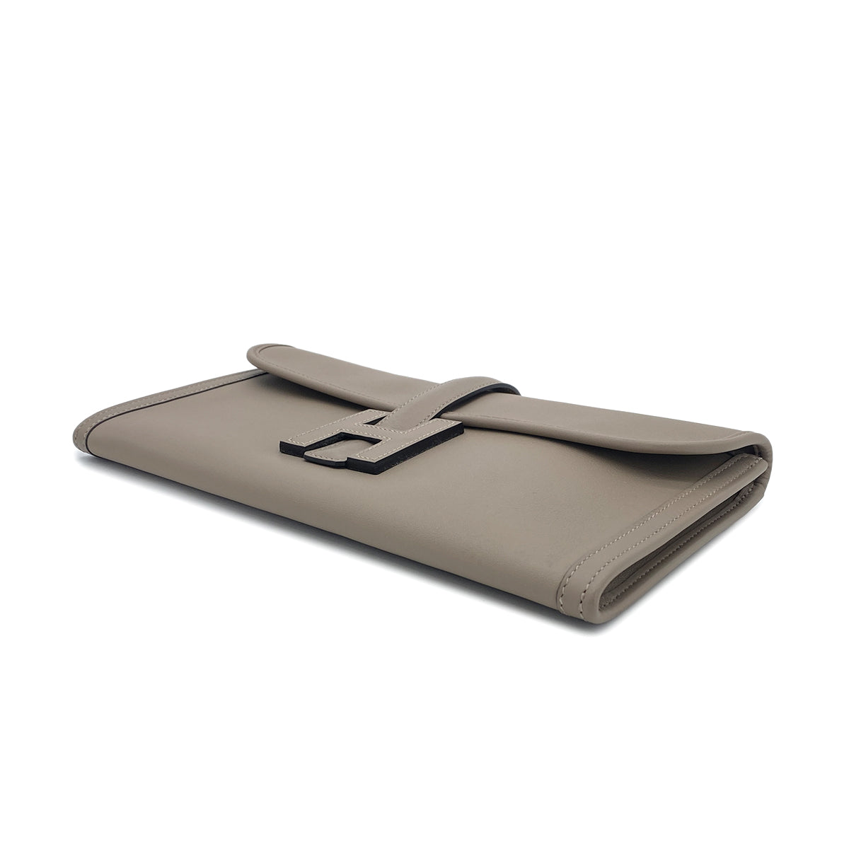 HERMES JIGE ELAN 29 GRIS ASPHALTE VEAU SWIFT CLUTCH BAG A 90296677