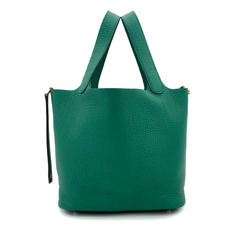HERMES PICOTIN LOCK MM VERT VERTIGO TAURILLON CLEMENCE HAND BAG W GHW 90296681 - PURPOSE