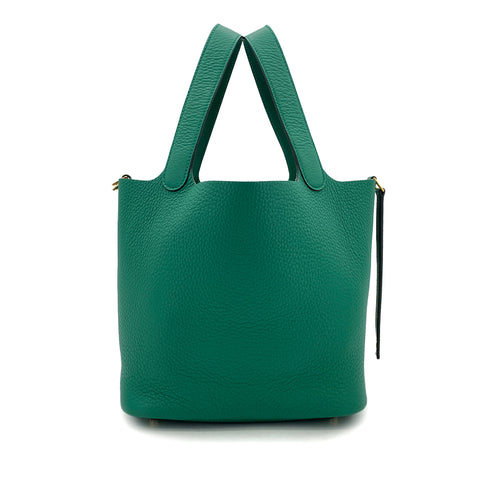 HERMES PICOTIN LOCK MM VERT VERTIGO TAURILLON CLEMENCE HAND BAG W GHW 90296681 - PURPOSE