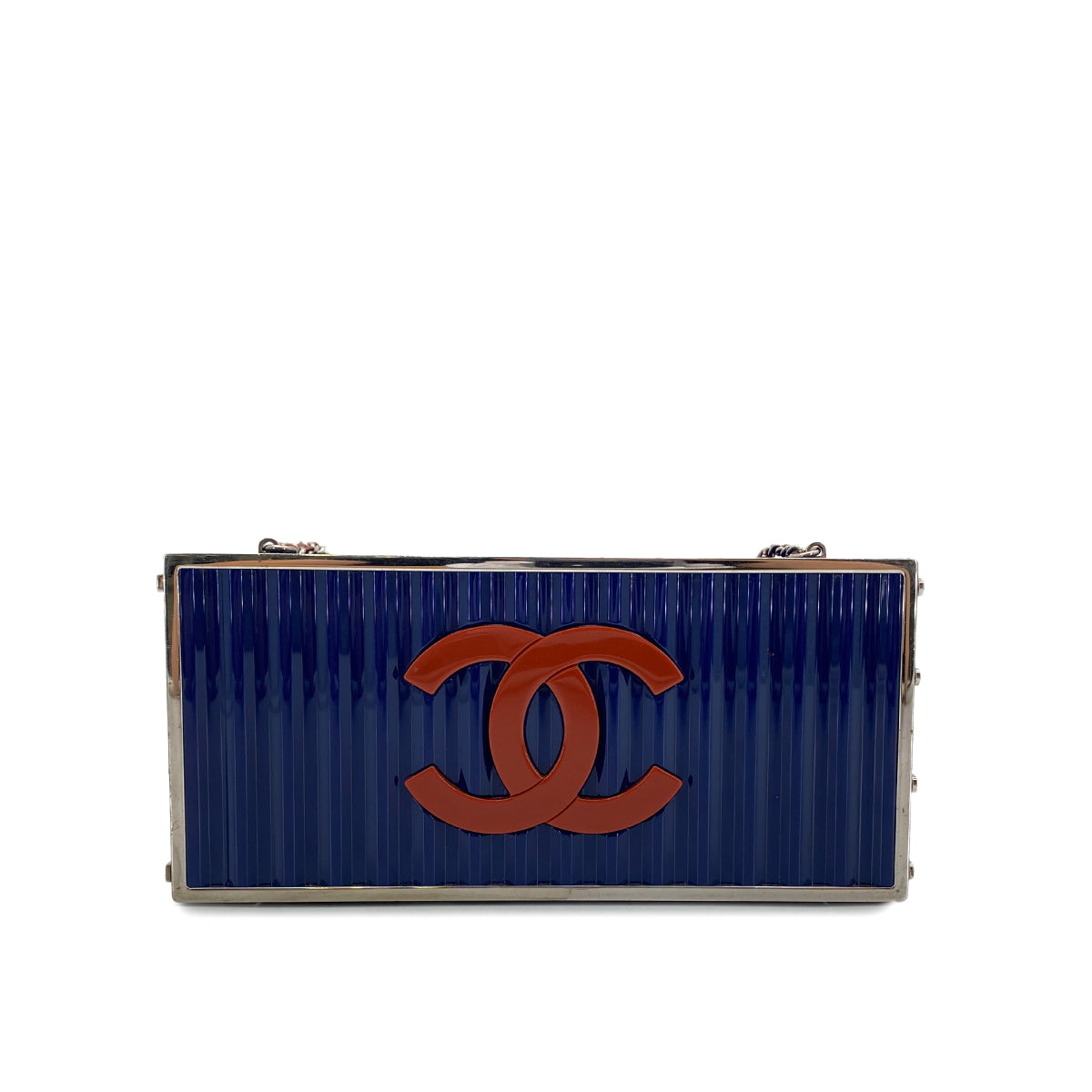 CHANEL PARIS HAMBURG LOGO COCOMARK CONTAINER CHAIN SHOULDER BAG MULTICOLOR PLASTIC 90296683