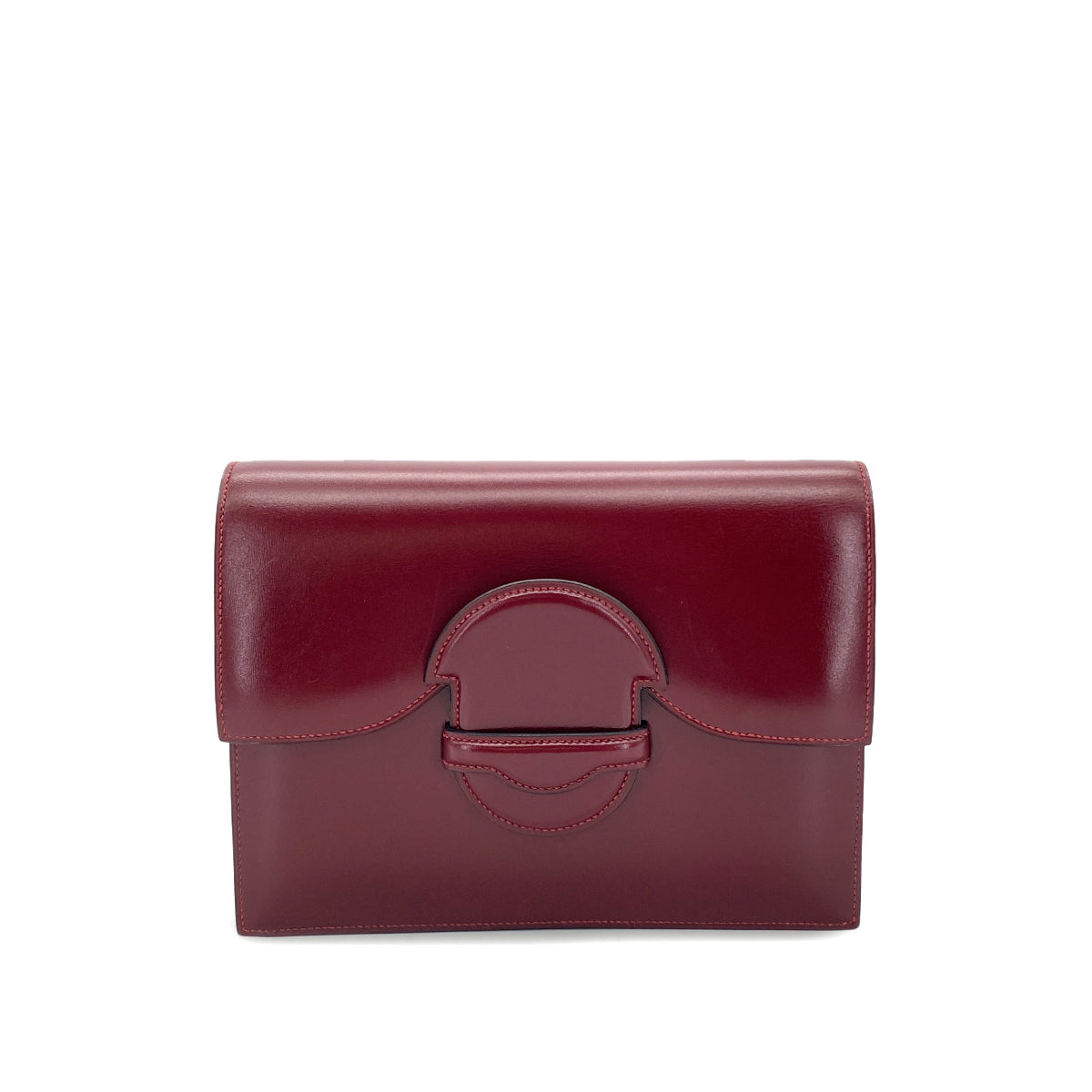 HERMES FACO ROUGE H BOX CALF CLUTCH BAG 〇O 90296685