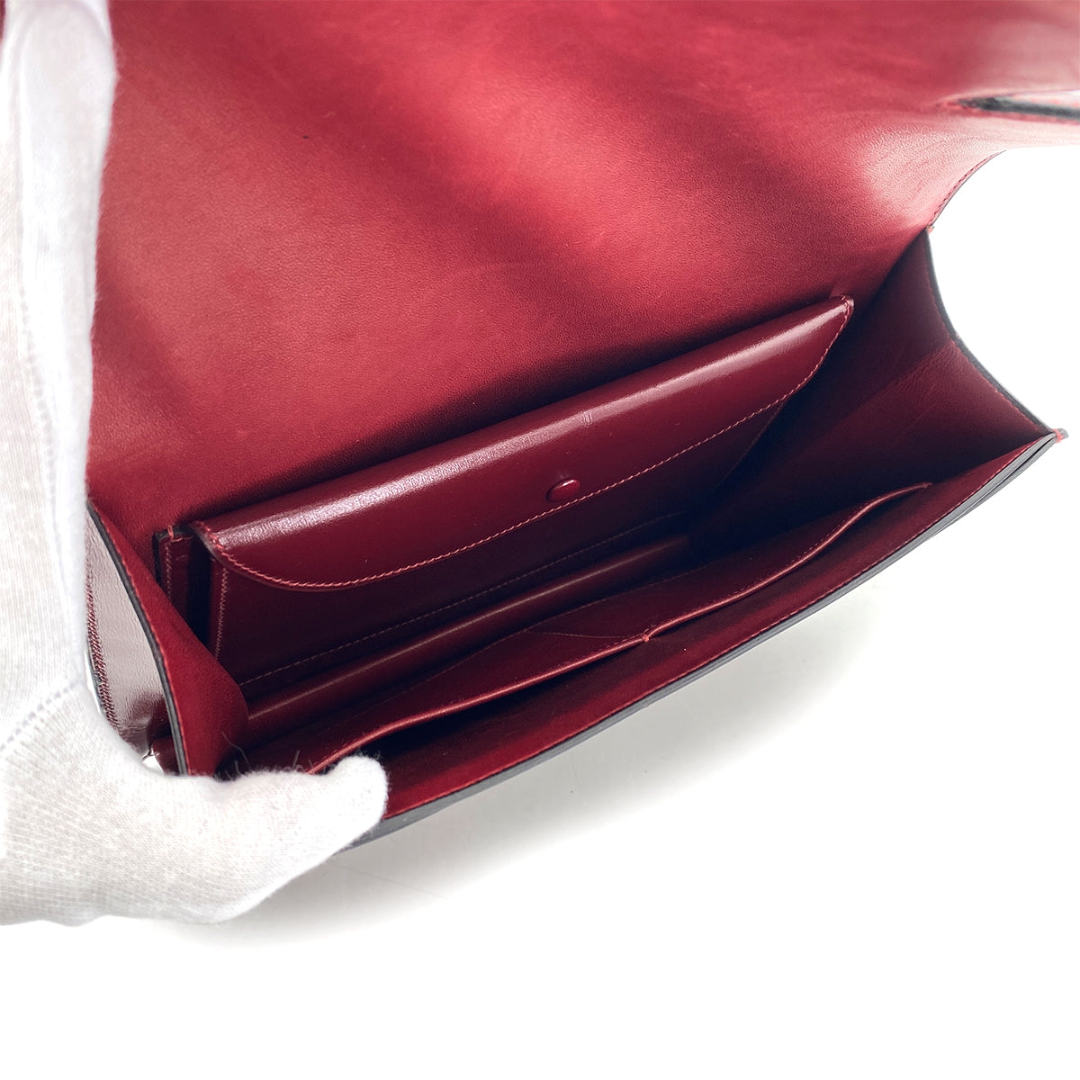 HERMES FACO ROUGE H BOX CALF CLUTCH BAG 〇O 90296685