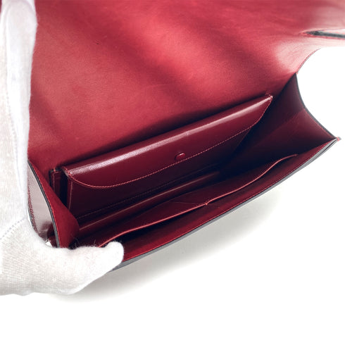 HERMES FACO ROUGE H BOX CALF CLUTCH BAG 〇O 90296685 - PURPOSE