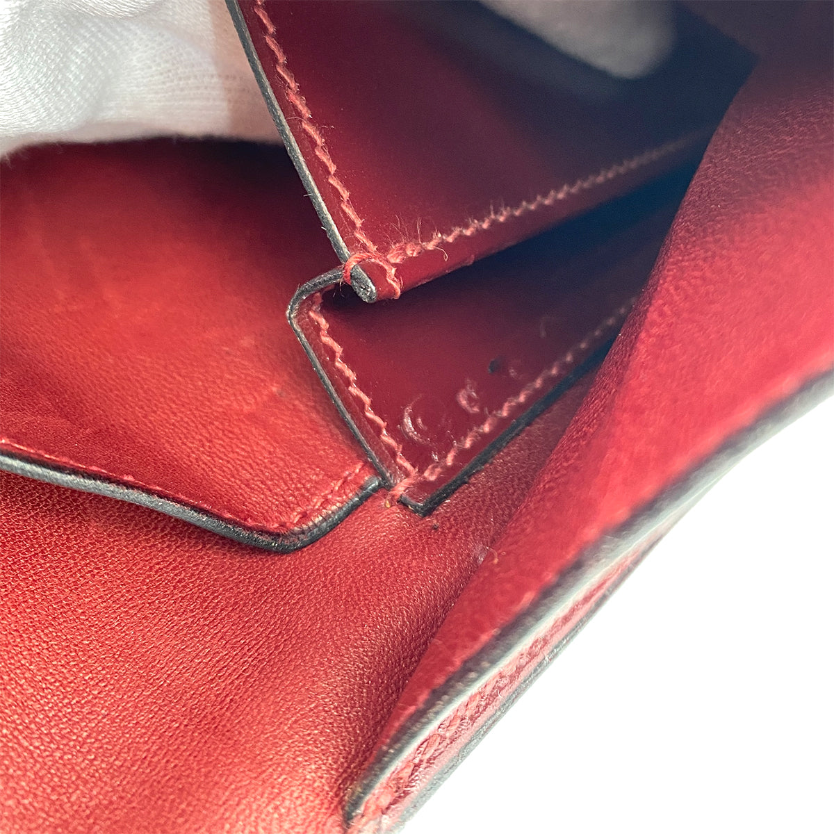 HERMES FACO ROUGE H BOX CALF CLUTCH BAG 〇O 90296685
